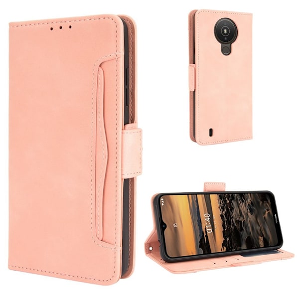Modern-styled Læder Pung Etui til Nokia 1.4 - Lyserød Pink
