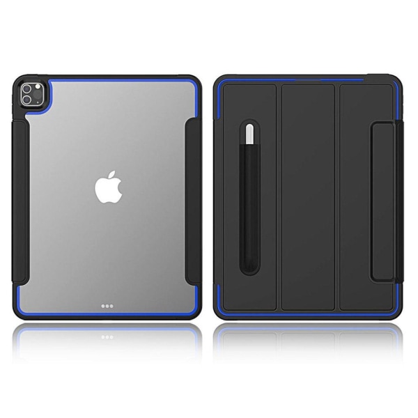 iPad Pro 12.9 inch (2020) elegant tri-fold case - Black / Dark B Black