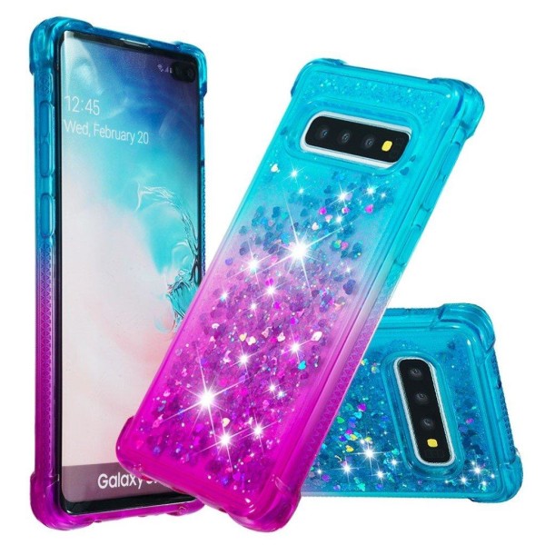 Glitter Samsung Galaxy S10 Plus skal - Blå Blå