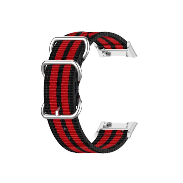 Oppo Watch Free nylon urrem - Sort / Rød Red