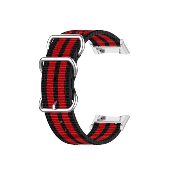 Oppo Watch Free nylonkellohihna - Musta / Punainen Red