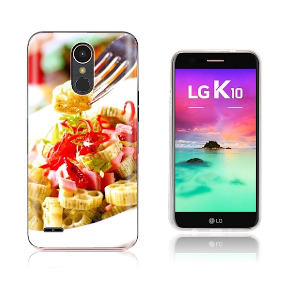 LG K10 2017 softlyfit præget TPU-etui - Dessert Med Lotusrodsskiver Multicolor
