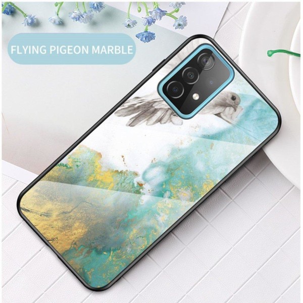 Fantasy marmor Samsung Galaxy A52 5G cover - flyvende due marmor Green