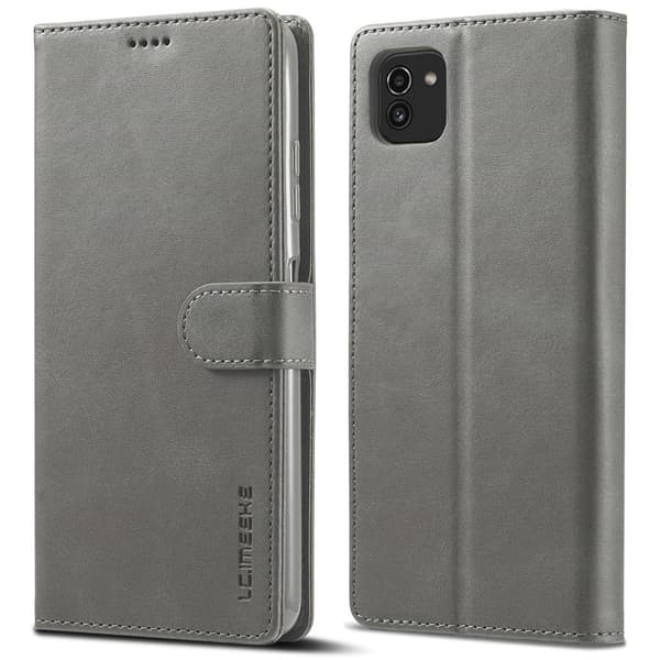 LC.IMEEKE Samsung Galaxy A03 flip etui - Grå Silver grey