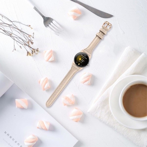 Google Pixel Watch Klockarmband i äkta läder - Aprikos Beige