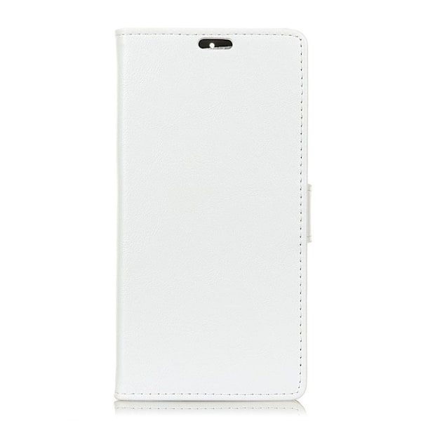 HTC Desire 12 mobilfodral PU läder skyddande sedelförvaring kortförvaring stående position - Vit Vit