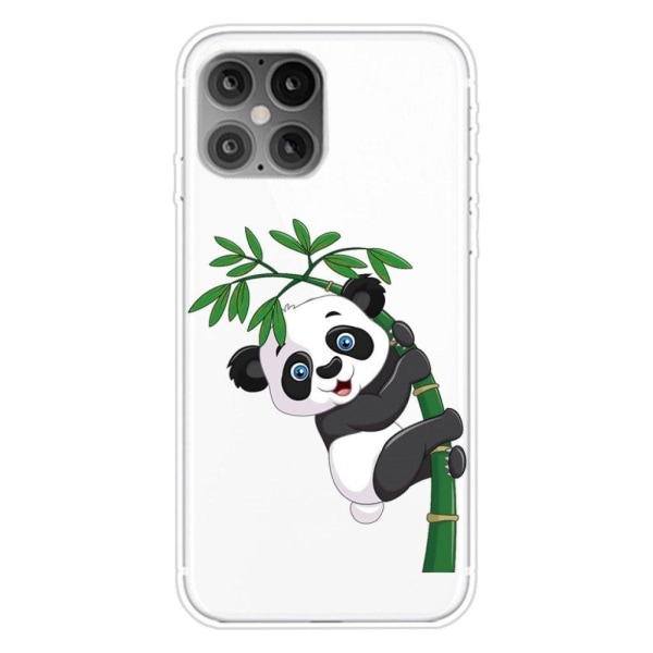 Deco iPhone 12 Pro / iPhone 12 skal - Panda Klättrar På Bambu Vit