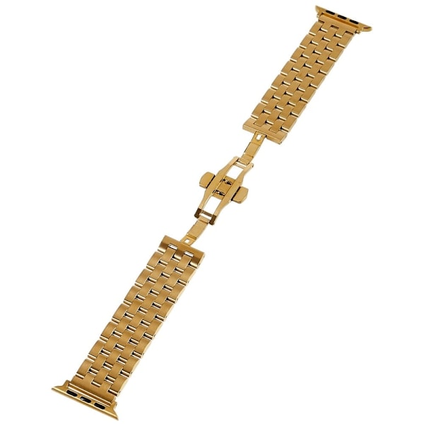 Klockarmband i rostfritt stål med 5 pärlor för Apple Watch Series 8 (41mm) - Guld Guld