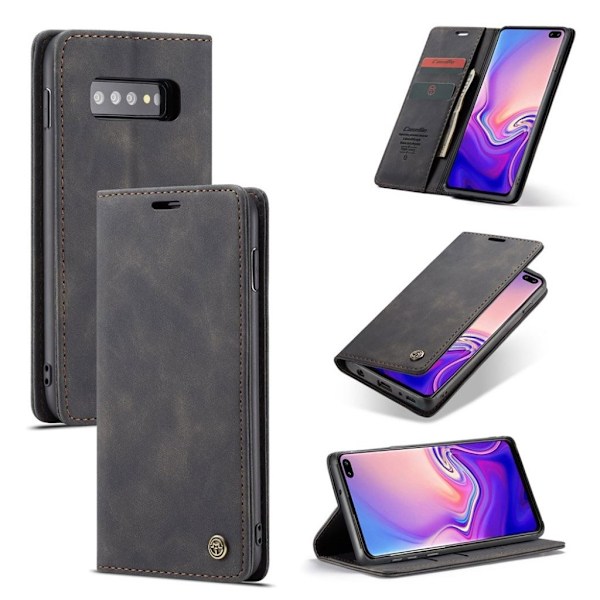 CASEME Samsung Galaxy S10 plånboksfodral med magnetstängning - svart Svart