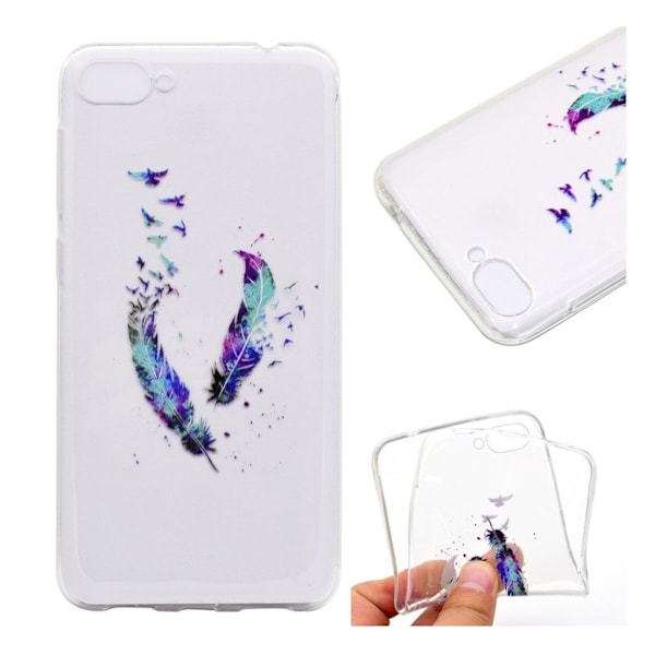 Asus Zenfone 4 Max 5.2 (ZC520KL) mønstret blød TPU etui - Fjer Multicolor