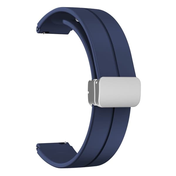 16 mm silikonrem med sølvspenne til Keep / Huawei / Timex-klokke - Midnattsblå Blue