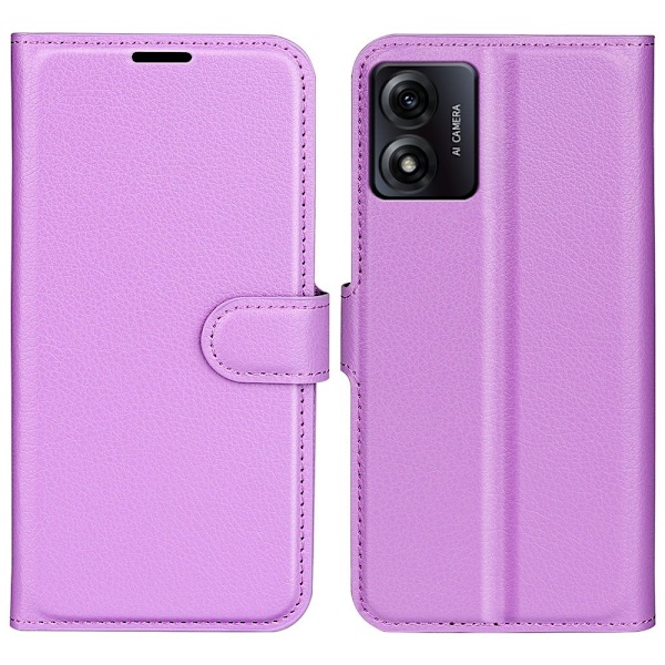 Klassisk Motorola Moto E13 Flip Etui - Lilla Purple