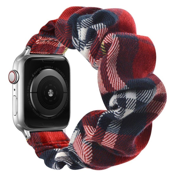 Apple Watch 42mm - 44mm joustava hiusnauha - Punainen Risti Ruutu / Koko: L Red