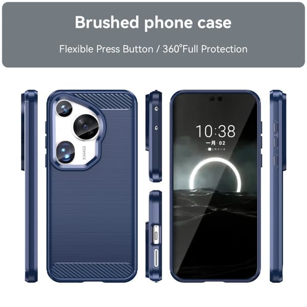Carbon Flex Huawei Pura 70 Ultra cover - Blå Blue