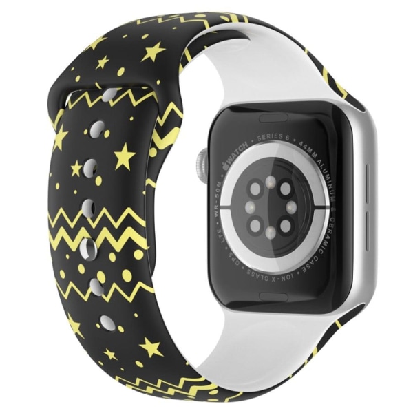 Apple Watch (45mm) christmas pattern silicone watch strap - Chri Svart