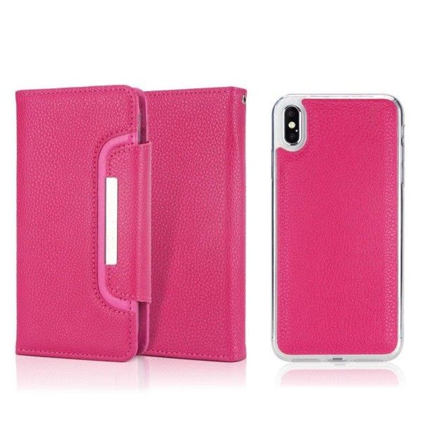 iPhone Xr liitsihedelmä jyvä rakenne pintainen synteetti nahkain Pink