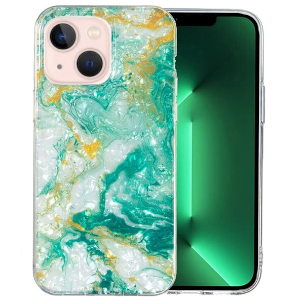 Marble iPhone 15 Plus Etui - Grønn Klinkekule Green