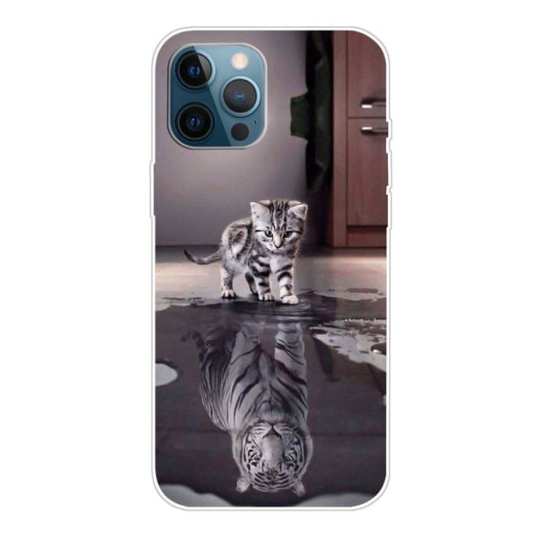 Deco iPhone 13 Pro Max skal - Katt Och Tiger Silvergrå