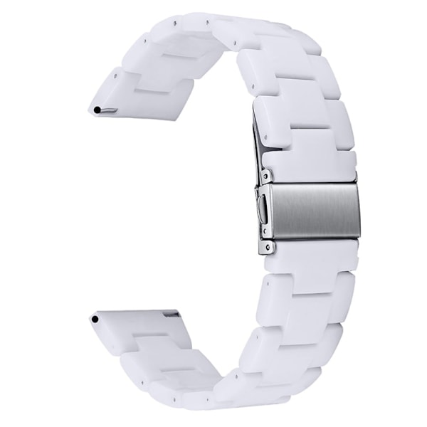 20 mm Huawei Watch GT 2 42 mm / Watch 2 resin-urrem med spænde i rustfrit stål - Hvid White