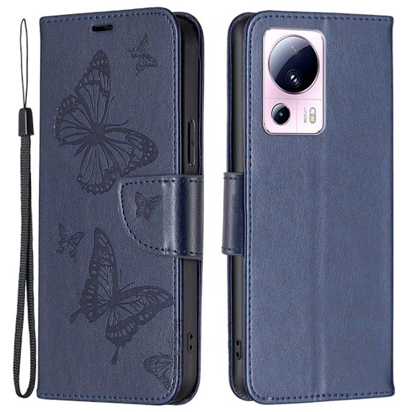 Butterfly läder Xiaomi 13 Lite / Xiaomi Civi 2 fodral - Blå Blå