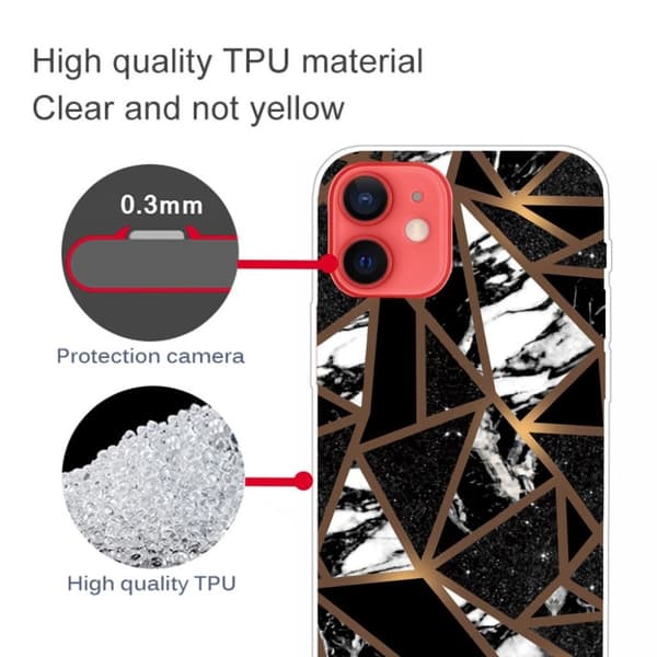 Marmordesign iPhone 13 deksel - Fragmenter Av Svarte Fliser Black