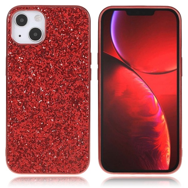 Glitter iPhone 13 Mini skal - Röd Röd