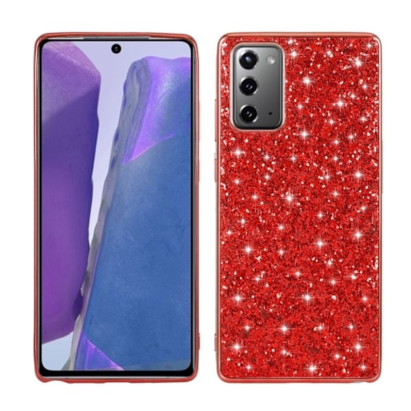 Glitter Samsung Galaxy Note 20 Etui - Rød Red