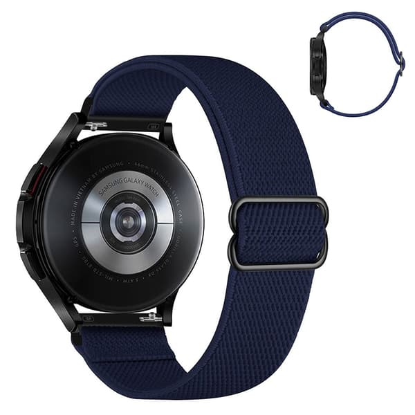 20 mm universellt elastiskt klockarmband i nylon - Midnattsblå Blå