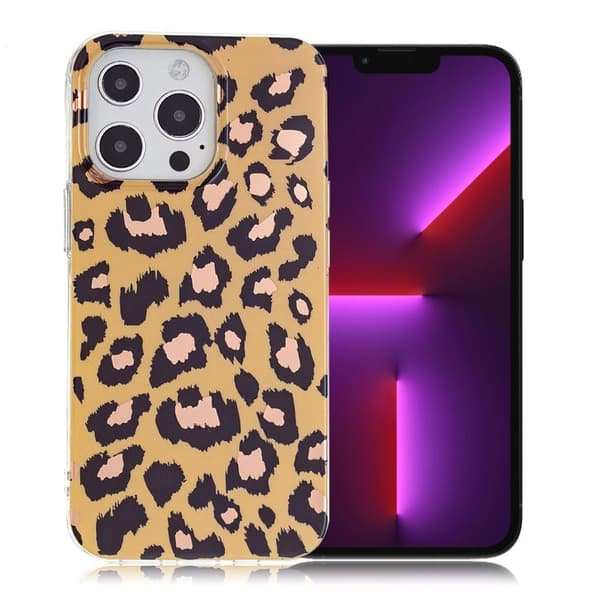 Marble iPhone 13 Pro Etui - Leopard Yellow