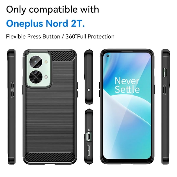 Carbon Flex OnePlus Nord 2T kotelot - Musta Black