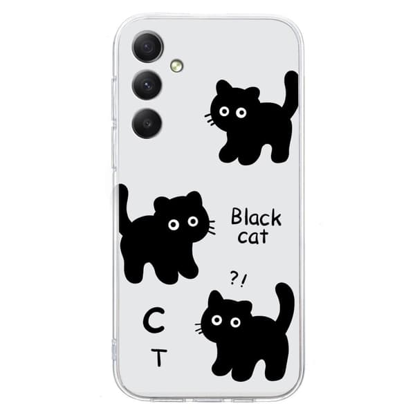Vibe Samsung Galaxy A36 -kansi - 3 Mustaa Kissaa Black