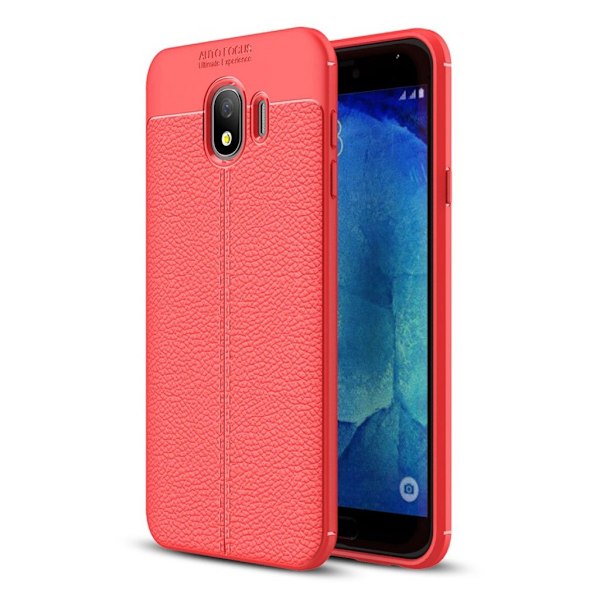 Samsung Galaxy J4 (2018) litchi tekstur blødt etui - Rød Red