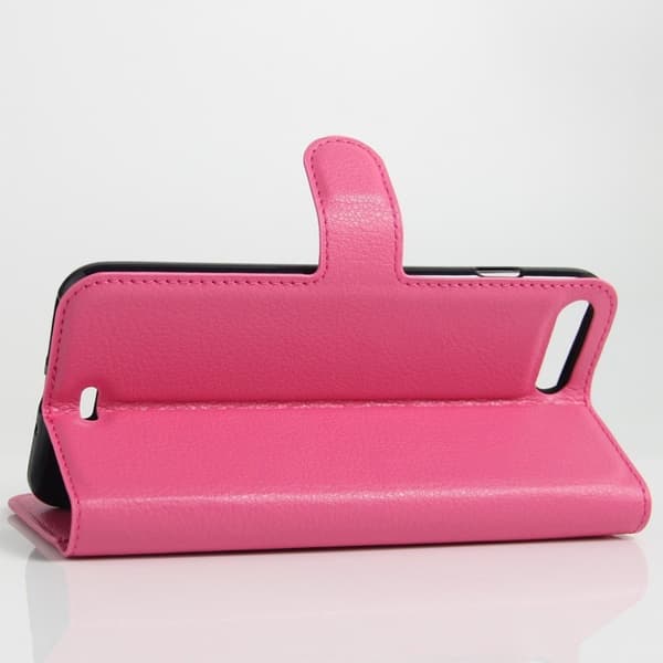 Davidsen iPhone 7 Plus / 8 Plus lommeboketui med litchi tekstur - Varm rosa Pink