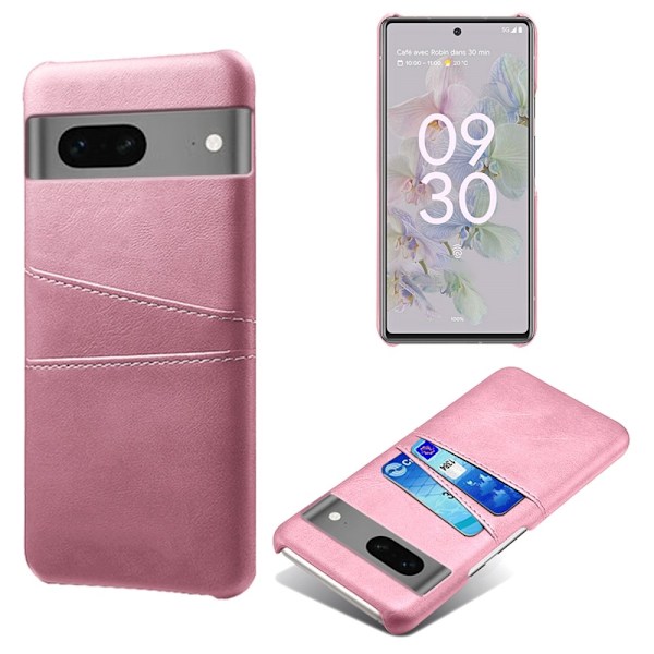 Dual Card Etui Google Pixel 7a - Rose Gull Pink