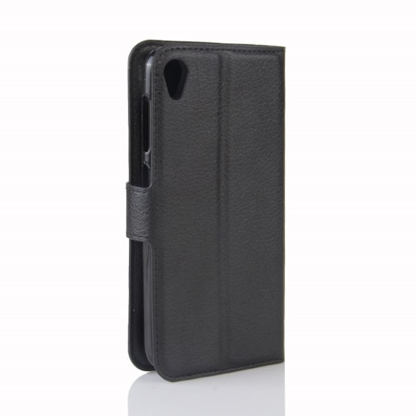 Asus ZenFone Live (ZB501KL) Læder etui i smart Litchi skind - Sort Black