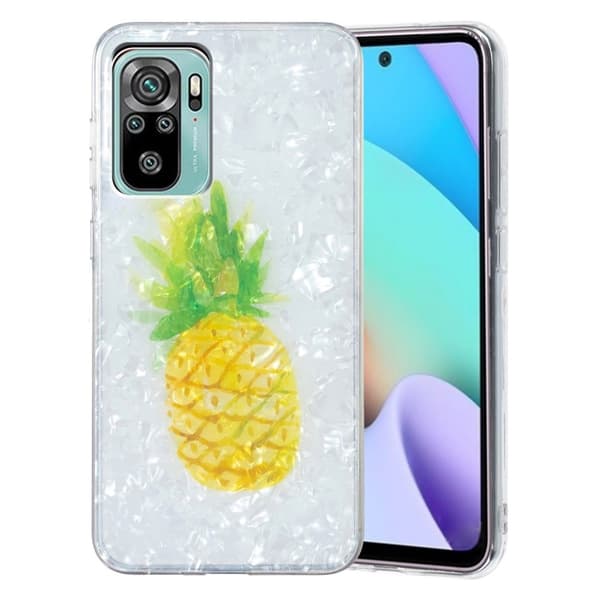 Marmormotiv Xiaomi Poco M5s / Xiaomi Redmi Note 10S / Xiaomi Redmi Note 10 skal - Ananas Gul