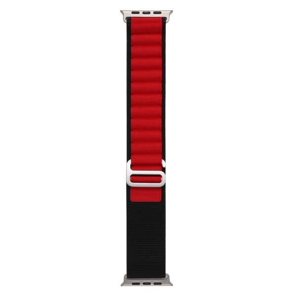 Apple Watch Series 8 (41mm) nylonrem med løkke - Sort Rød Red