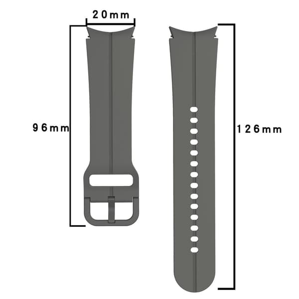 Samsung Galaxy Watch 5 / 4 silikoninen ranneke - Harmaa Silver grey