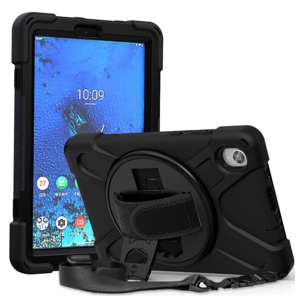 Lenovo Tab M8 360 Drejelig Silikone Etui - Sort Black