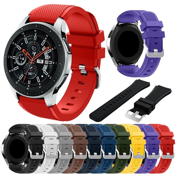 Samsung Galaxy Watch (46mm) erstatnings urrem i silikone med Twill tekstur - Sort Black