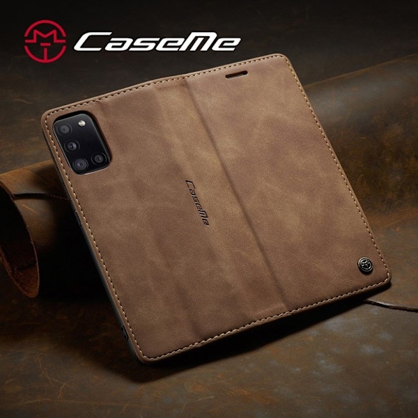 CaseMe Samsung Galaxy A31 vintage-kotelo - Ruskea Brown