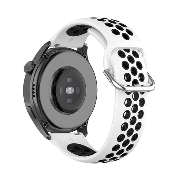 Pebble 2 / SE 2 / Time Round Large bi-color silikone urrem - Hvid / Sort Multicolor