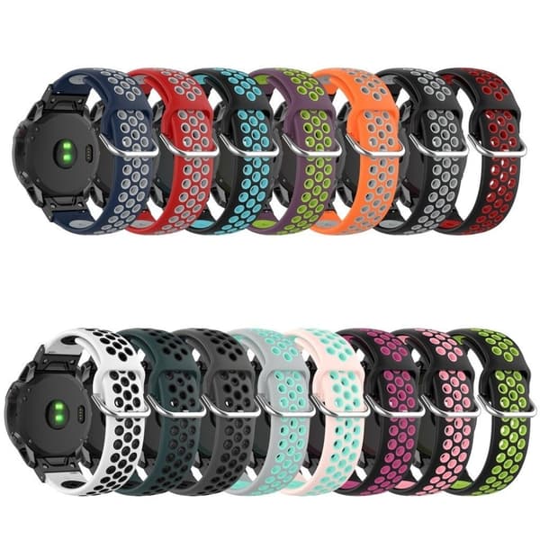 Urrem til Garmin-ur med to farver - Sort / Fluorescerende Grøn Green