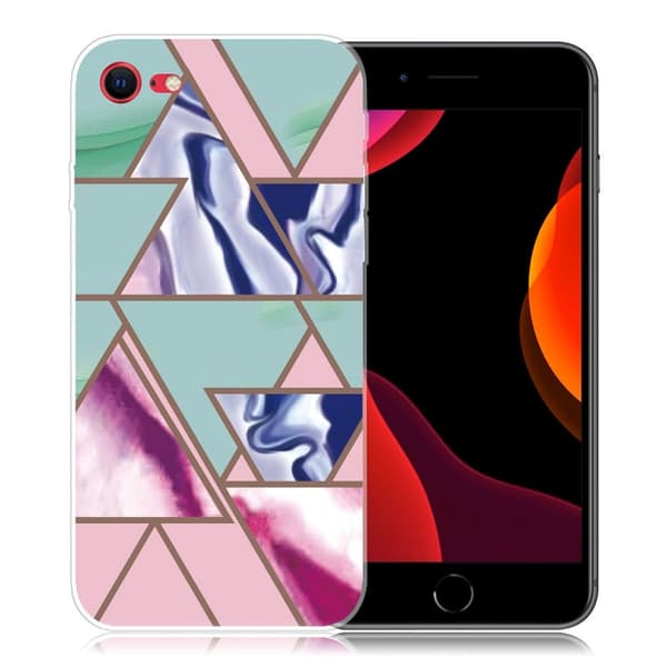 Marmormotiv iPhone SE 2020 / iPhone 7 skal - Triangel Blitz Mönster multifärg