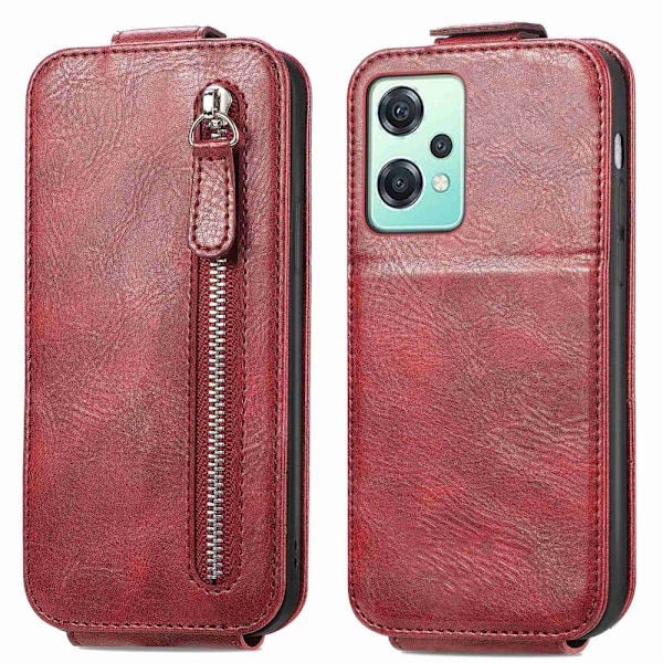 Vertical Flip Phone Suojakotelo With Zipper For OnePlus Nord CE 2 Lite 5G - Punainen Red