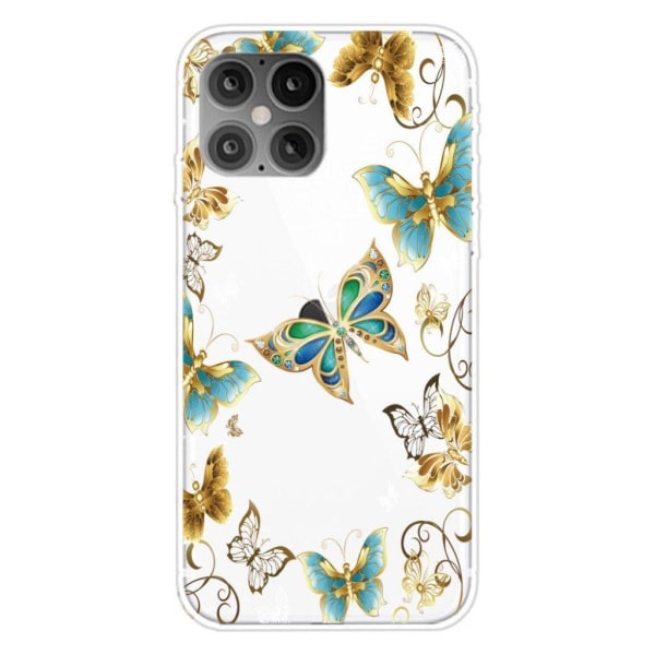 Butterfly iPhone 12 Pro Max nahkakotelo - Kaunis Perhonen Gold