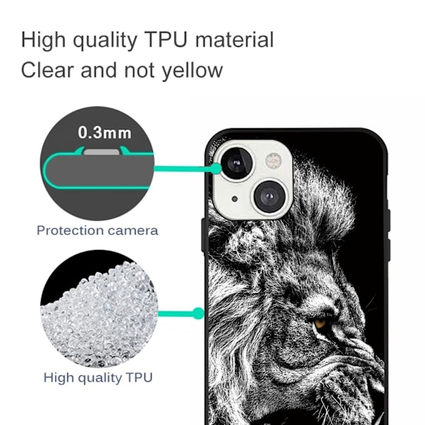 Imagine iPhone 14 Plus cover - Løve Black