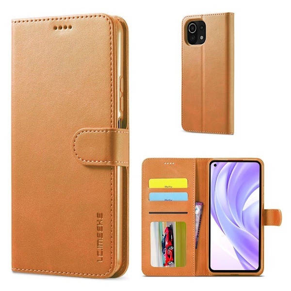 LC.IMEEKE Xiaomi Mi 11 Lite 5G / 11 Lite Flip Case - Brun Brown