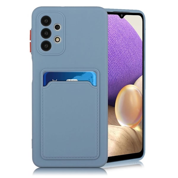 Card Holder Deksel til Samsung Galaxy A32 - Blå Blue