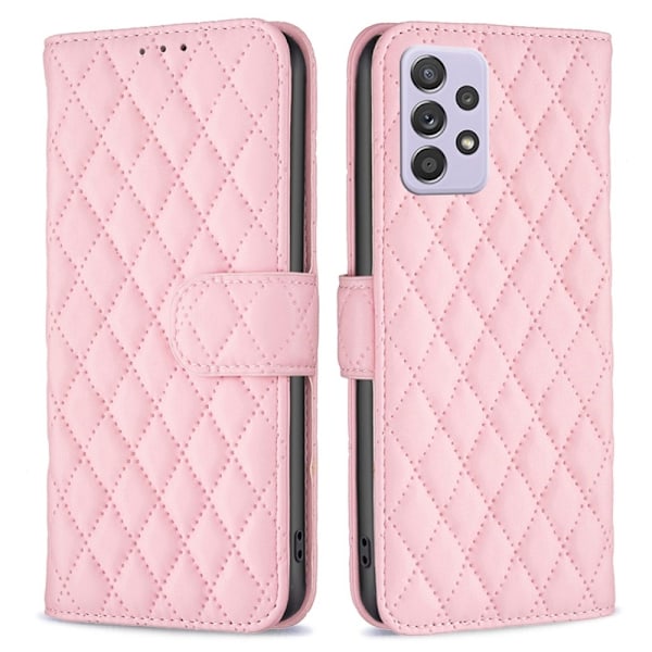 Rhombus mat Samsung Galaxy A52 5G / Samsung Galaxy A52 flip etui - Lyserød Pink